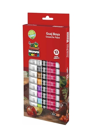 Novacolor Guaj Boya Seti 12 x 12 ML Çok Renkli