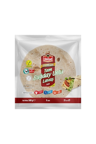 Untad Tortilla Lavaş Tam Buğdaylı 8 Li 560 Gr X 3 Adet