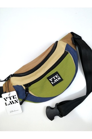 Vatkalimon Unisex Renkli Yeşil Omuz ve Bel Çantası