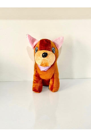 Joytoytr Oturan Tatlı Köpek Peluş Oyuncak 20cm Yapışkanlı Kahverengi