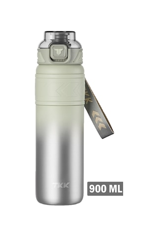 Tkk 900 Ml Çelik Termos Çift Kullanım Pipetli/rahat İçim -12/24 Sıcak-soğuk- Yalıtım -tkk2025new900ml Gri