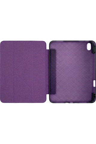 Ps Apple Uyumlu iPad Air 11 İnç M4 / M3 / M2 Tri Folding Standlı Kılıf - Mor Kapaklı Kılıf