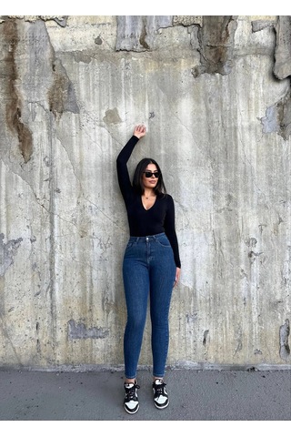 Zdnjeans Kadın Balloon Orta Mavi Skater Jean W1847 Açık Mavi