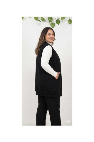 Butik Kadın Tesetür Yelek Siyah Siyah