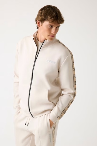 Guess Yan Logo Erkek Fermuarlı Sweatshirt Z2yq10kb3p2 Bej