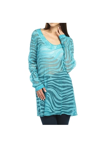 Bulalgiy Kadın Turkuaz Ipek Plaj Tunik - Bga005952