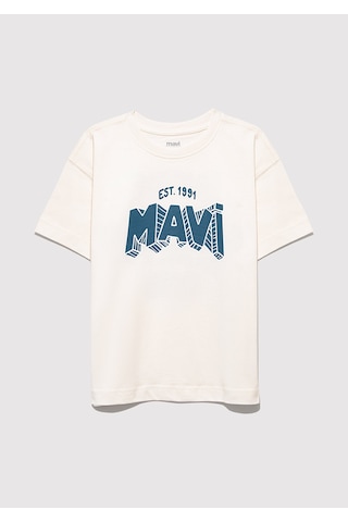 Mavi Oversize Kırık Beyaz Erkek Çocuk T-shirt M6610339-70057 Kırık Beyaz