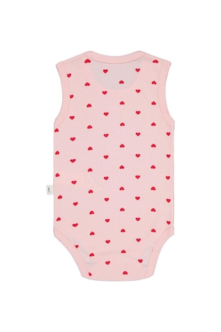 Civil Baby Kalp Baskılı 1-36 Ay Çıtçıtlı Badi Pembe