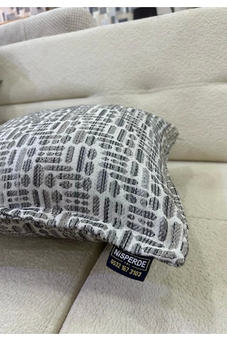 Nivemeshome Elyaf Dolgulu Kırlent 45x45 Lisa 04 Gri Gri