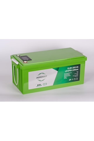 Agromot 200ah 12.8v Volt Lcd Ekran & Bluetooh Lityum Akü Lifepo4