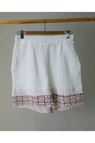 Süper Hafif %100 Pamuk 2 Katlı Müslin Şort - Tişört İkili Takım Pijama Gots Sertifikalı Bordo