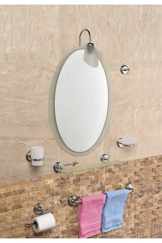 Dev Büyük 8Li 63X43Cm Otel Banyo Cafe Wc Tuvalet Lavabo Ayna Seti
