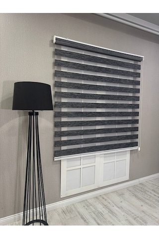 Donatti Bambu Zebra Stor Güneşlik Perde Siyah Gri Kırçıllı Siyah Gri Kırçıllı