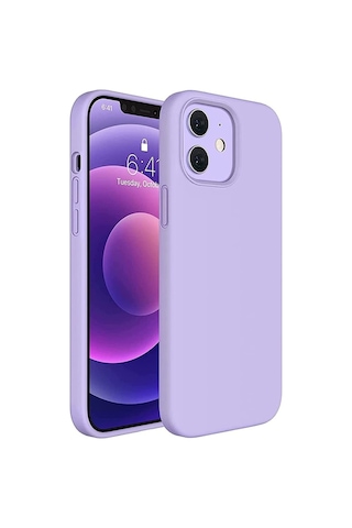 Apple Uyumlu iPhone 12 Ve 12 Pro Model Lansman Kılıf, İçi Kadife , Yüksek Kalite, Leke Tutmayan Mor