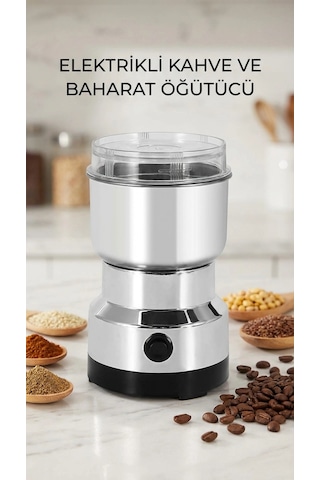 Kahve Ve Baharat Öğütücü Makine Paslanmaz Çelik Kompakt Tasarım Sarı