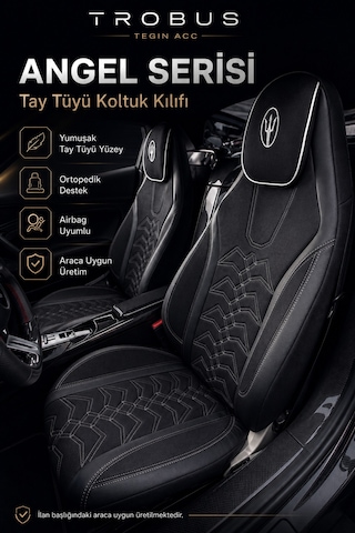 Opel Grandland 2017 Ve Sonrası Uyumlu Angel Serisi Tay Tüyü Koltuk Kılıfı Siyah Beyaz 57275087