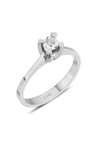 Lova 0,30 Karat Efektli Pırlanta Tektaş Yüzük - 1070091