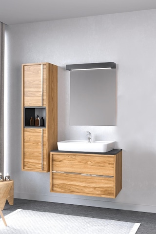 Denko Matia 80 Cm Banyo Dolabı Takımı Aynalı Üst Modülü Çok Renkli