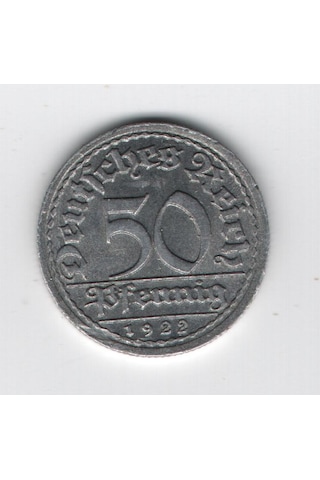 Almanya Weimar Cumhuriyeti 50 Pfennig 1922-f Mp2095