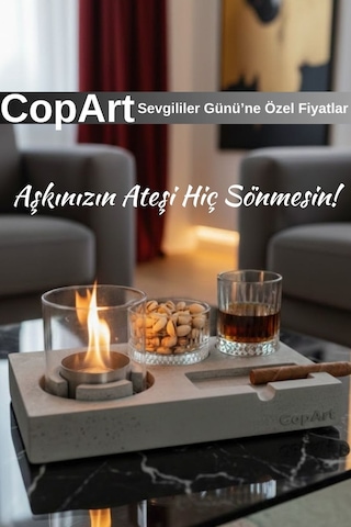 Elza Biyoetanol Masaüstü Şömine - 1 Lt Copart Yakıt Hediye