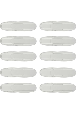 Wezone Beyaz Yumurta Şekilli 10'lu Abs Fikse Aleti - Deliksiz, 10kg Taşıma Kapasitesi, Prizi/routeri Duvara Sabitle