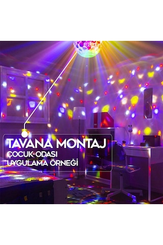 Ayt Ledx Gm-0803b Sihirli Led Dönen Disko Topu Hoparlör Kablosuz Usb Mp3 Bluetooth Kumandalı 360 Derece Gece Lambası