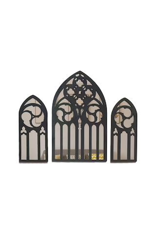 Suntek 3 Parça Gotik Duvar Aynaları Barok Rustik Stil-a