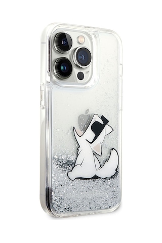 Apple Uyumlu iPhone 14 Pro Max  Kılıf Sıvılı Simli Choupette Dizayn Kapak