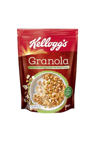 Kellogg's Beyaz Çikolata Parçacıklı ve Antep Fıstıklı Granola 300 G