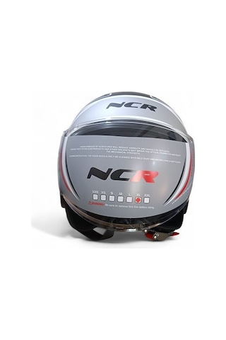 Ncr Kask Çenesiz 230 Ece 22/06 Belgeli Grafik Siyah Gri