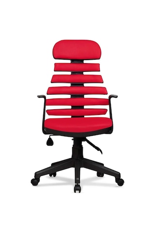 Ev Ve Ofis Çalışma Sandalyesi Bilgisayar Ve Yönetici Koltuğu Zebra Model Kırmızı