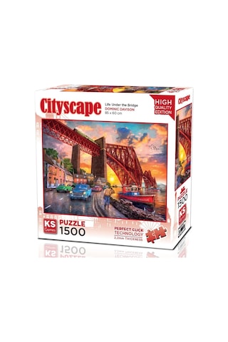 Ks Games 1500 Parça Forth Bridge At Sunset Life Under The Bridge Puzzle - Dominic Davison