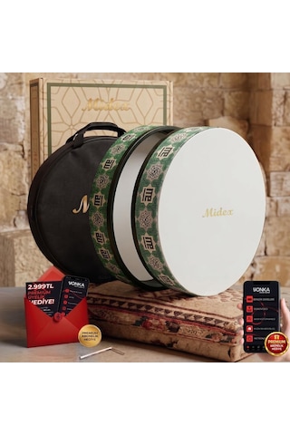 Midex Br-411 Kaliteli Bendir Def Akort Ayarlı El Tutma Oyuklu Çantalı