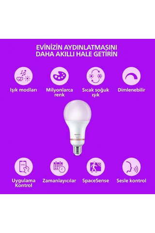 Smart Lighting Led Ampul A60 E27 60w Eşdeğer Rgb 2'li Paket - Google Home, Alexa, Homekit Ve Matter Uyumlu Diğer