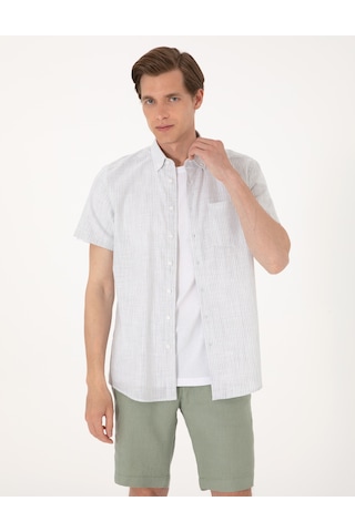 Pierre Cardin Erkek Haki Gömlek Kısa Kollu 50301548-vr027 Haki
