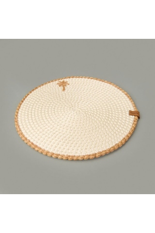 Evidea Soft Palm Nakışlı Supla - Ekru - 33x33 Cm Ekru