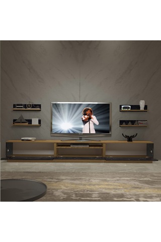 Decoraktiv Trendstyle 270rs Mdf Tv Ünitesi Tv Sehpası Pera - Siyah Mermer