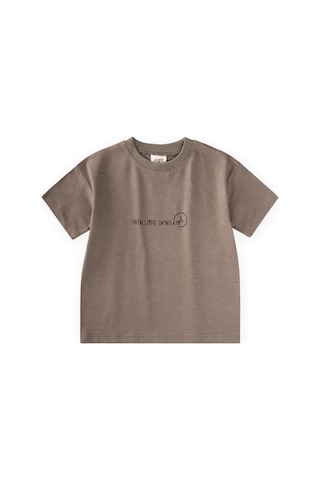 Cigit Slogan Baskılı T-shirt 2-10 Yaş Vizon