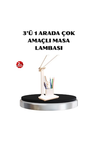 Kalemlik Ve Telefon Standlı Masa Lambası Kısılabilir Led Işık, Göz Dostu Tasarım Çok Renkli 14843601