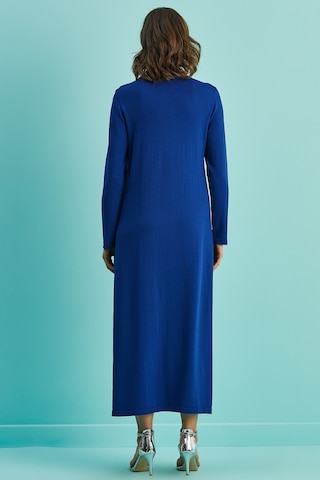 Guitar Uzun Kollu Mavi Triko Elbise Mavi
