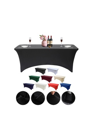 Sones 153x75x75 Cm Dikdörtgen Elastik Masa Örtüsü Otel Restoran Düğün Ziyafet Parti Uzun Masa Dekorasyonu Masa Örtüsü Beyaz Beyaz