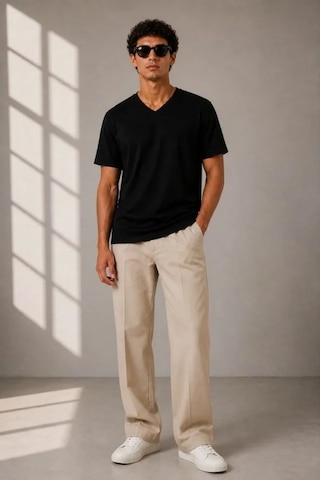 Modi Erkek V Yaka Basic Tişört Kısa Kol Yazlık Regular Fit T-shirt - Siyah Açık Lacivert - Gri - Siyah