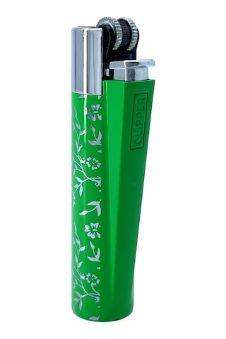 Clipper Green Pattern Metal Çakmak - Yeşil