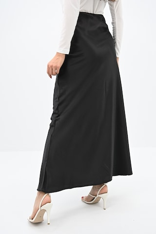 Koza Butik Kadın Dökümlü Saten Etek 6275-24 001