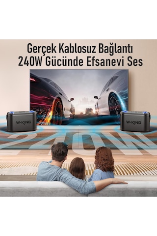 W-kıng H10 Bluetooth Hoparlör, 240w Karaoke Makinesi Boombox, 24 Saate Varan Çalma Süresi, Rec/mikro