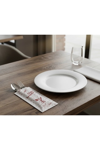 Çatal Kaşık Kılıfı Kuşe Efsane Lezzetler 8x24 Cm-1000 Adet
