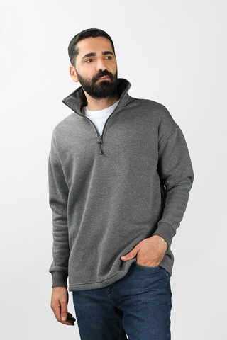 Unisex Balıkçı Yaka Antrasit Sweatshirt Çok Renkli