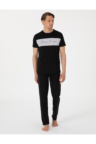 Pierre Cardin %100 Pamuk 6080 Luxury Kısa Kol Erkek Pijama Takımı Siyah