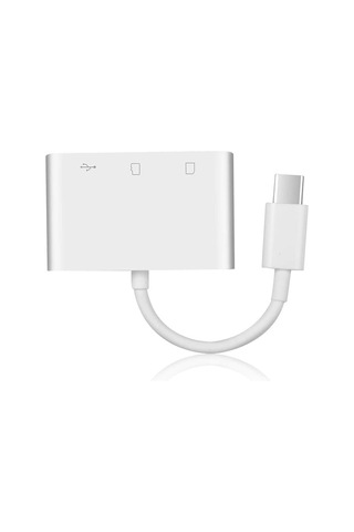 3252 Usb Type C To Sd Microsd Tf Kart Okuyucu Usb 3in1 Çevirici Dönüştürücü Adaptör