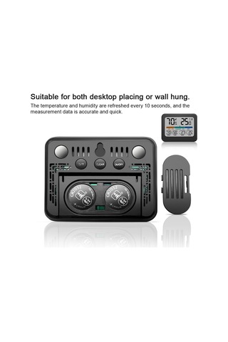 Maiyame Ev İçin Renkli Ekranlı Sıcaklık Ve Nem Ölçer - Yüksek/düşük Sıcaklık Kaydı, Taşınabilir Multifonksiyon Alet